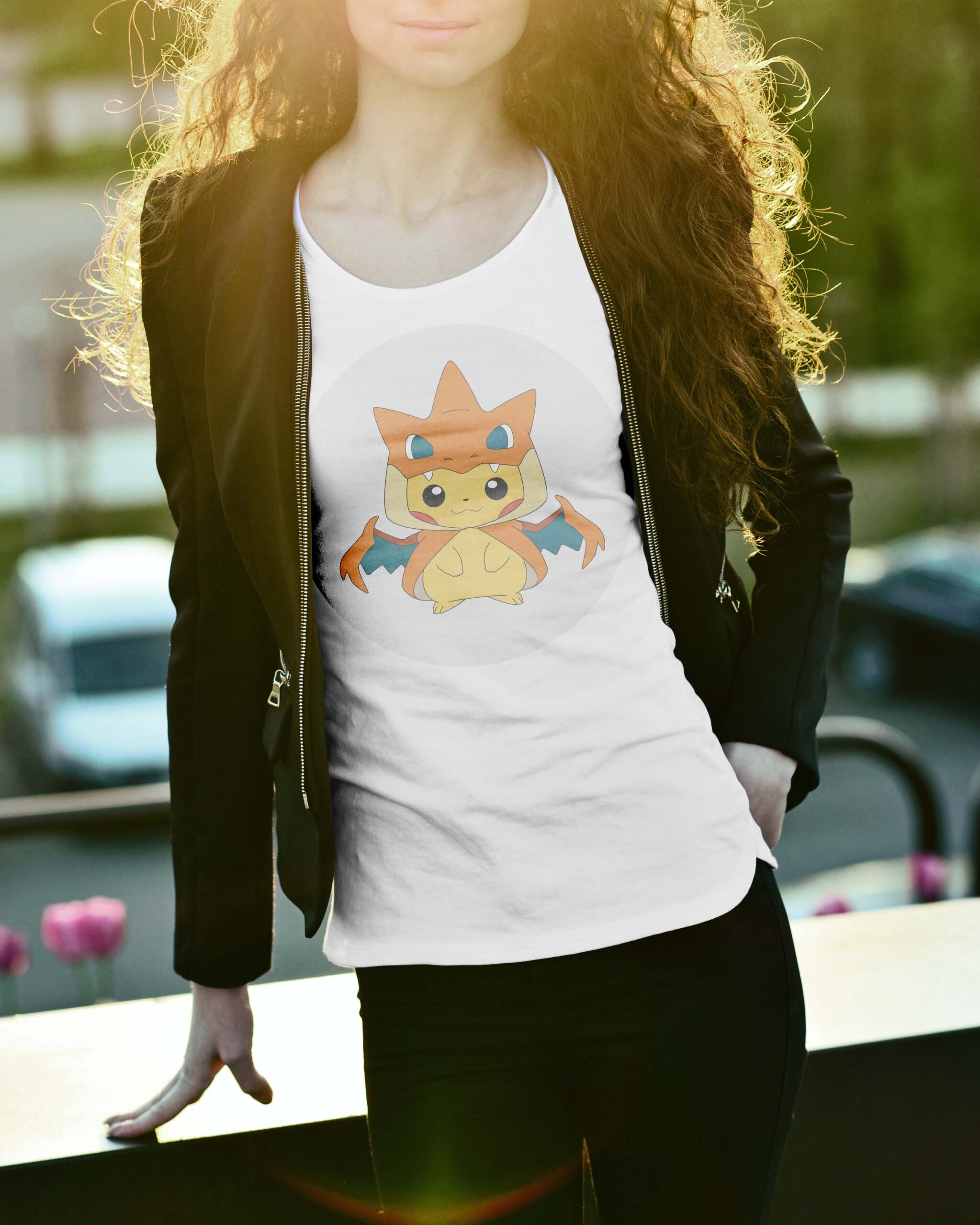 mokup t-shirt pikachu cape dracofeu