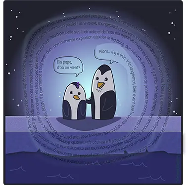 Graphisme de deux pingouins Illustration graphique de deux pingouins